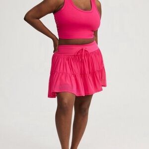 torrid Hot Pink Tiered Mini Skort